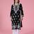 Women black cotton chikankari embroidered kurta