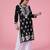 Women black cotton chikankari embroidered kurta