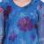 Women floral printed v-neck organza straight kurta with lace