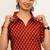 Floral printed shirt collar straight cotton kurta