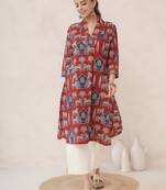Women pure cotton hand block printed kurta