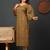 Ethnic motifs printed round neck puff sleeves pure cotton kurta