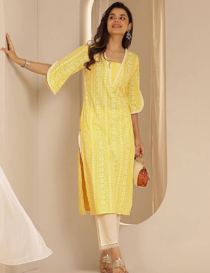 Women floral printed daily straight kurta