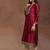 Women floral embroidered thread work raw silk kurta