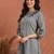 Women floral embroidered daily pure cotton a-line kurta