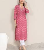 Women floral daily cotton straight kurta