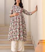 Women floral printed floral maternity anarkali kurta