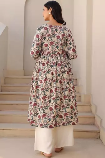 Women floral printed floral maternity anarkali kurta
