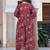 Women purple floral printed maternity anarkali kurta