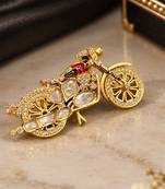 Elegant bicycle brooch with crystal embellishments & red enamel detailing