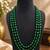 Elegant 3-layer green beaded necklace set with faceted beads