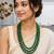 Elegant 3-layer green beaded necklace set with faceted beads