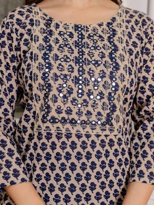 Women floral printed screen print daily pure cotton straight kurta 3