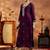 Women burgundy embroidered silk straight kurta