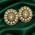 Gold plated pearl stud earrings with kundan style center stone & crystal border