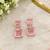 Pink crystal drop stud earrings with square cut stones     elegant party wear jewellery