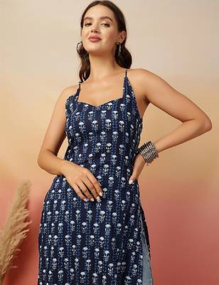 Women ethnic motifs printed kurta 4