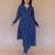 The indian ethnic co. blue women geometric printed long sleeves cotton a-line kurta