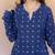 The indian ethnic co. blue women geometric printed long sleeves cotton a-line kurta