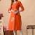 Women floral printed v-neck regular sleeves kurta