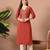 Geometric embroidered thread work v-neck pure cotton kurta