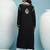 Women black rayon chikankari embroidered kurta