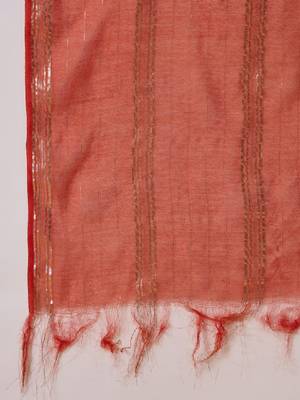 Embroidered a-line kurta with dupatta 3