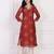 Women floral embroidered sequinned kurta