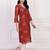 Women floral embroidered sequinned kurta