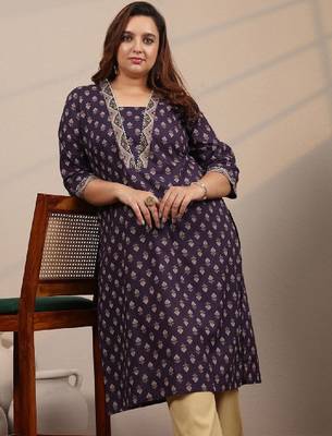 Extra love by libas plus size ethnic motifs printed kurta 1