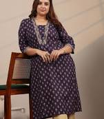 Extra love by libas plus size ethnic motifs printed kurta