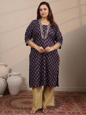 Extra love by libas plus size ethnic motifs printed kurta 2
