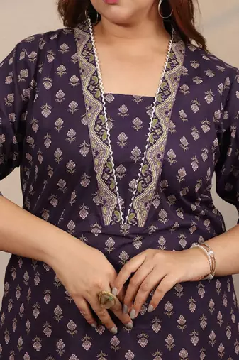 Extra love by libas plus size ethnic motifs printed kurta