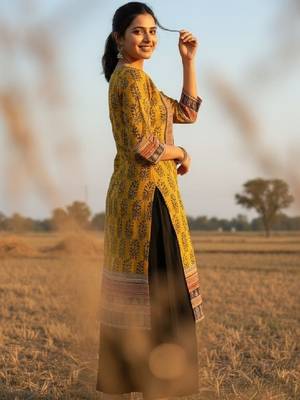 Women floral printed kurta 3
