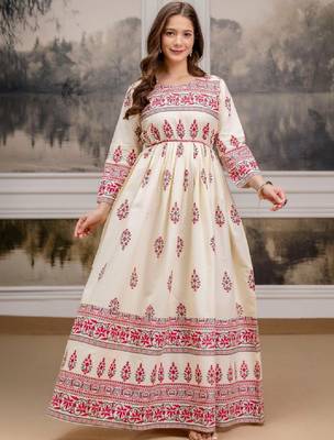 Women printed floral anarkali kurta 1
