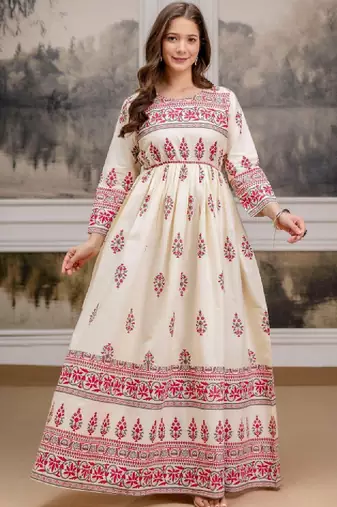 Women printed floral anarkali kurta
