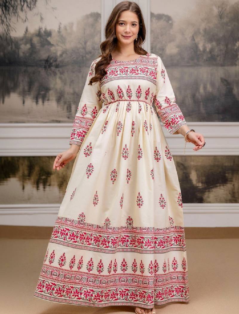 Women printed floral anarkali kurta