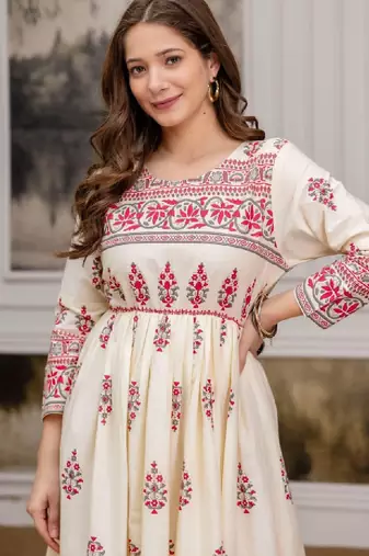Women printed floral anarkali kurta
