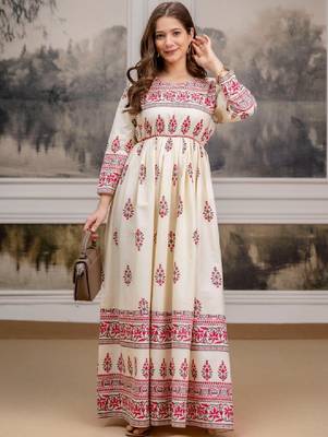 Women printed floral anarkali kurta 3