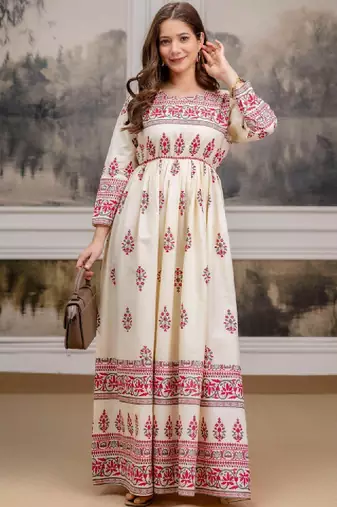 Women printed floral anarkali kurta