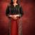 Women floral printed flared sleeves mirror work kurta