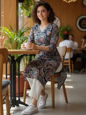 Women paisley printed kurta 1