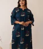 Women floral printed keyhole neck indie prints kurta