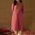 Women ethnic motifs embroidered thread work kurta