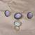 Blue pendant necklace set with matching earrings for women