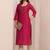 Women floral embroidered thread work chanderi silk kurta