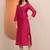 Women floral embroidered thread work chanderi silk kurta