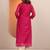 Women floral embroidered thread work chanderi silk kurta