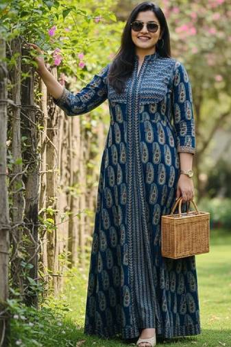 Women floral printed anarkali kurta