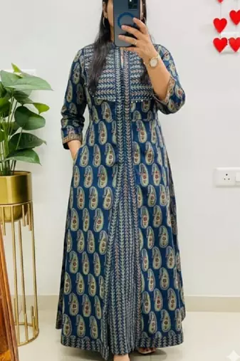 Women floral printed anarkali kurta